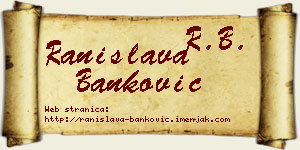 Ranislava Banković vizit kartica